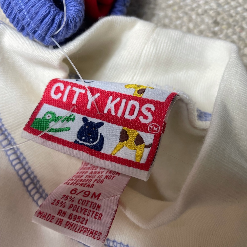 Vintage City Kids NWOT Sweatshirt One Piece Cat Kitchen Unique Embroidered 6/9 M - Picture 7 of 9